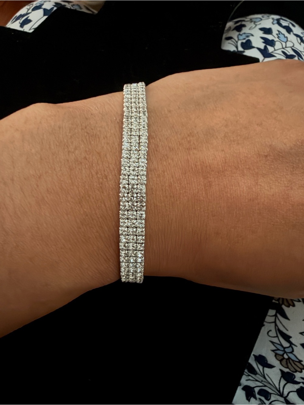 Silver Crystal Multi-Row Tennis Bracelet - Women Jewelry